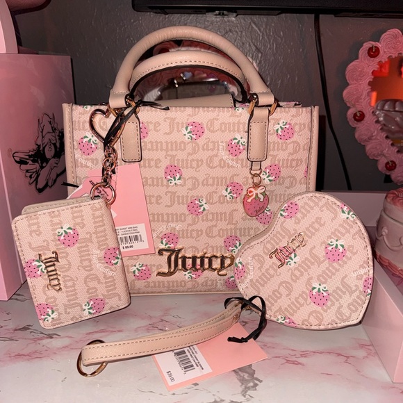 Juicy Couture Handbags - Juicy Couture Berry Sweet Mini Bag with Berry Sweet Coin Purse & Matching Wallet